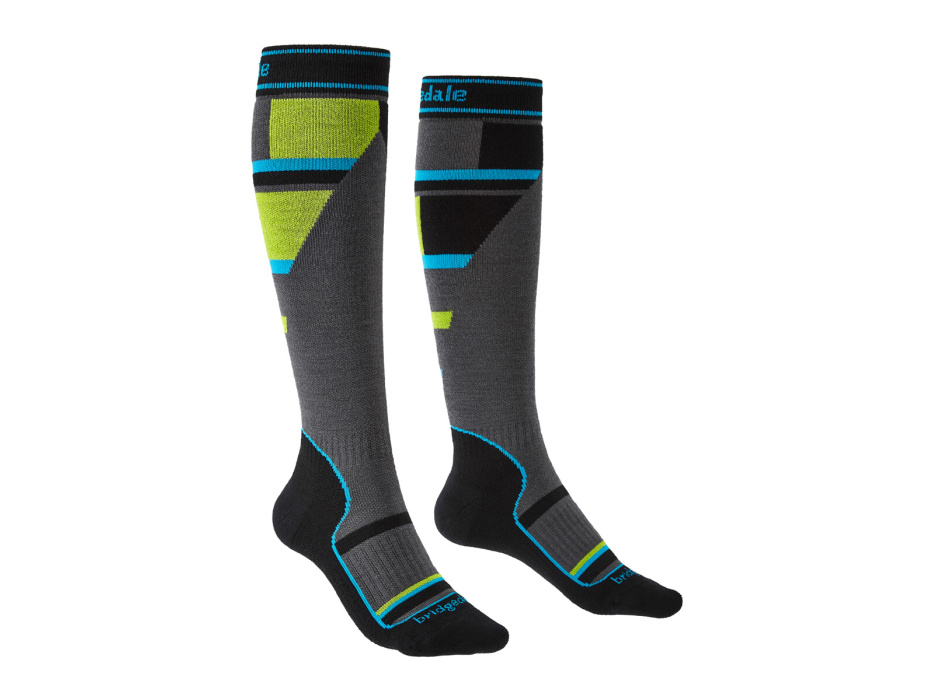Bridgedale Ski Mountain Junior grey/green/068 L ponožky