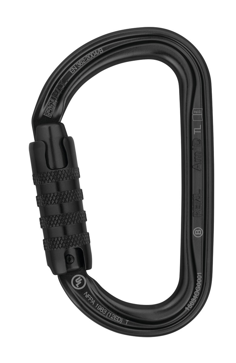 Petzl AMD TRIACT LOCK karabina s automat. pojistkou ČERNÁ