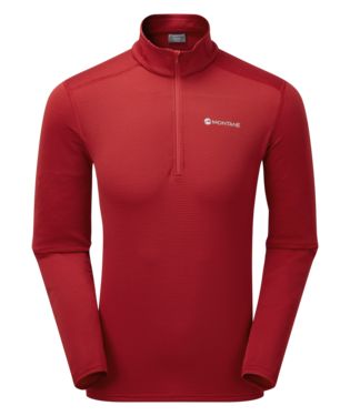 Montane PROTIUM LITE PULL-ON-ACER RED-M pánská mikina tmavě červená