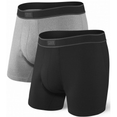 Boxerky Saxx DAYTRIPPER BB FLY 2PK black/grey heather