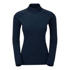 Montane FEM DART ZIP NECK-ECLIPSE BLUE-UK10/S dámské triko dlouhý ruk. modré