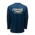 Drift Boat LS Tech Tee - Blue Abyss vel. XXL