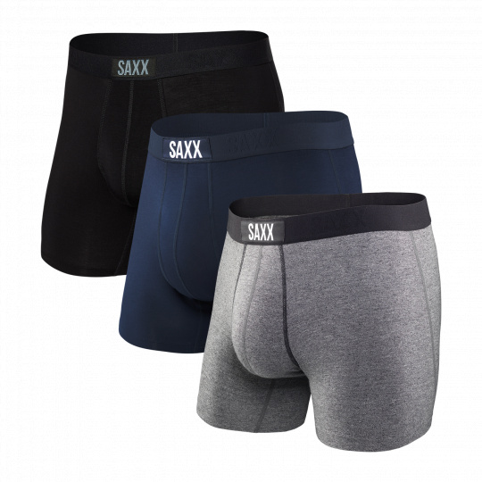 Boxerky Saxx VIBE SUPER SOFT BB 3PK black/grey/navy