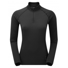 Montane FEM DART THERMO ZIP NECK-BLACK-UK12/M dámské triko dlouhý ruk. černé