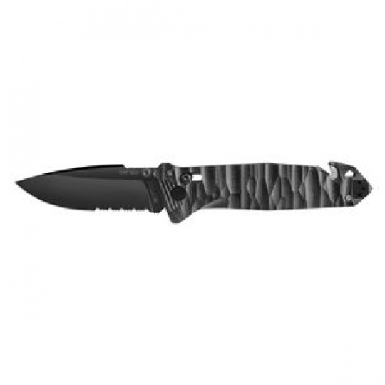 CAC S200 FRENCH ARMY KNIFE TEXTURED PA6 FV BLACK HANDLE