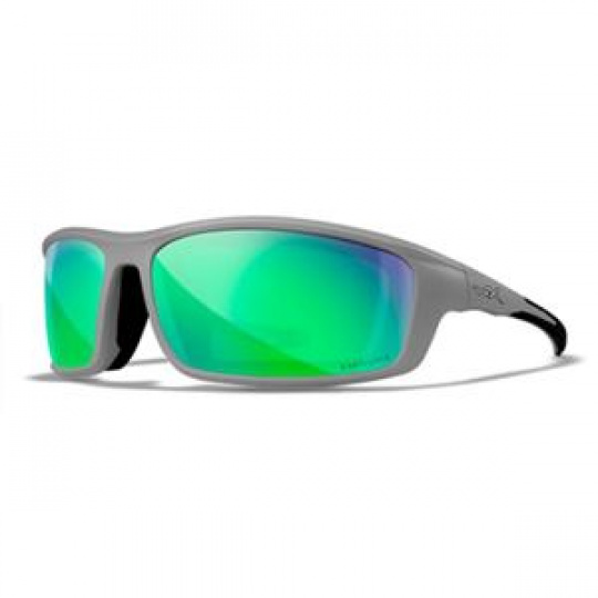 WILEY X GRID Captivate Polarized - Green Mirror - Amber - Matte Cool Grey