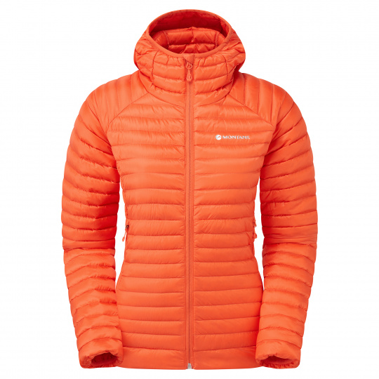 Montane FEM ANTI-FREEZE LITE HOODIE-TIGERLILY-UK14/L dámská bunda oranžová