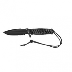 MARAUDEUR SURVIVAL KNIFE PARACORD 550 ®  BLACK / SERRATED BLADE + KYDEX SHEATH