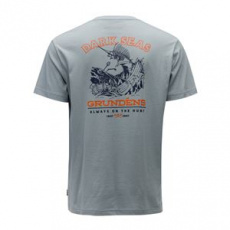 Dark Seas X Grundens Battlelines  SS T-Shirt - Silver vel. L