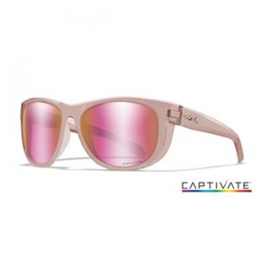 WILEY X WEEKENDER Captivate Polarized - Rose Gold Mirror - Smoke Green/Crystal Blush