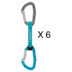 Petzl PACK OF 6 DJINN AXESS komplet 11 cm tyrkysové - sada 6 ks