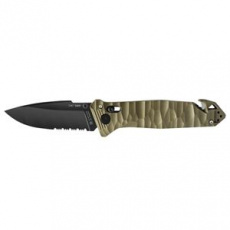 CAC S200 FRENCH ARMY KNIFE TEXTURED PA6 FV ARMY GREEN HANDLE