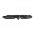 MARAUDEUR SURVIVAL KNIFE G10 BLACK HANDLE / SERRATED BLADE + KYDEX SHEATH