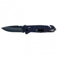 CAC S200 FRENCH ARMY KNIFE BLUE BLADE Textured PA6 Blue Handle -Pouch - Fork Pointed Tip