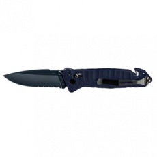 CAC S200 FRENCH ARMY KNIFE BLUE BLADE Textured PA6 Blue Handle -Pouch - Fork Pointed Tip