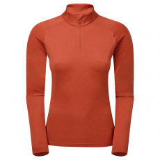 Montane FEM DART ZIP NECK-SAFFRON RED-UK10/S dámské triko dlouhý ruk. červené