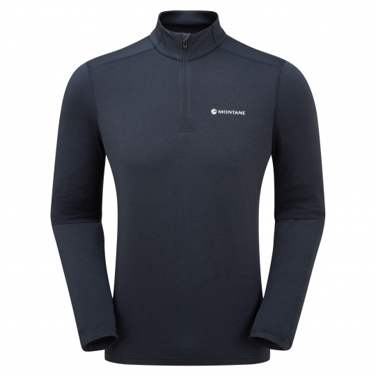 Montane DART XT ZIP NECK-ECLIPSE BLUE-M pánské triko dlouhý ruk. modré