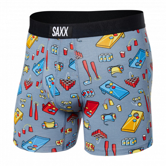 Boxerky Saxx VIBE SUPER SOFT BB beer olympics-grey