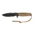 MARAUDEUR SURVIVAL KNIFE PARACORD 550 ®  COYOTE BROWN / SERRATED BLADE + KYDEX SHEATH