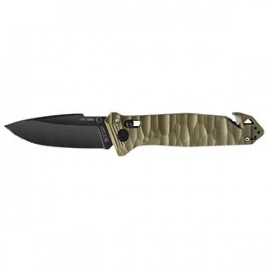 CAC S200 FRENCH ARMY KNIFE TEXTURED PA6 FV ARMY GREEN HANDLE