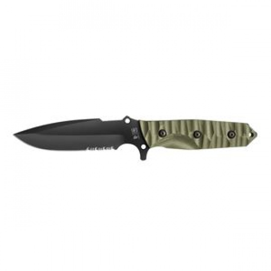 MARAUDEUR SURVIVAL KNIFE G10 ARMY GREEN HANDLE / SERRATED BLADE + KYDEX SHEATH