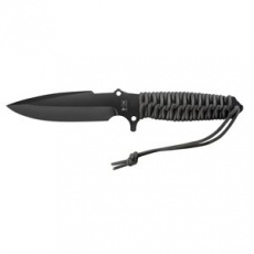 MARAUDEUR SURVIVAL KNIFE PARACORD 550 ®  BLACK / SMOOTH BLADE + KYDEX SHEATH